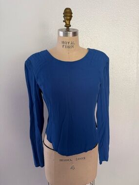 Finders Keepers Royal Blue Long-Sleeve Crewneck Top